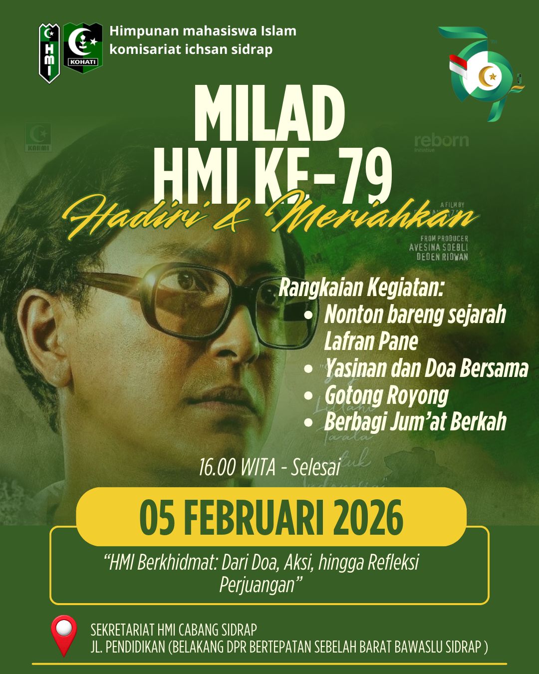 Milad ke-79 HMI, Komisariat Ichsan Sidrap Teguhkan Spirit Keislaman dan Pengabdian